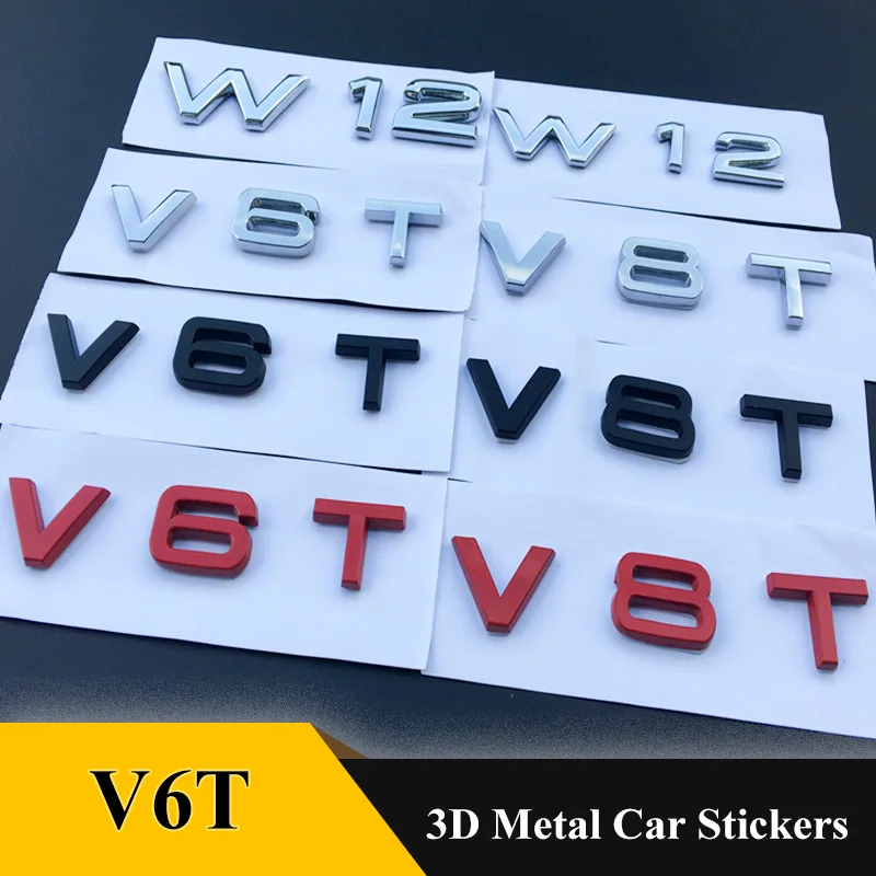 Металлический V6T V8T наддувом эмблема limited W12 наклейка Объем двигателя