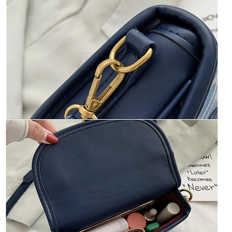 

New Fashion Small Shoulder Bag Flap Women's Messenger Bag Sac A Main Femme De Marque Luxe Cuir 2020 Mini Chest Bags Blue Color