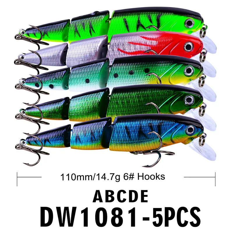 

Fishing Lures 110mm/14.7g Plastic Hard Fishing Bait Multi Section 3D Bionic Bait Fishing Artificial Lures Colorful Fishing Bait