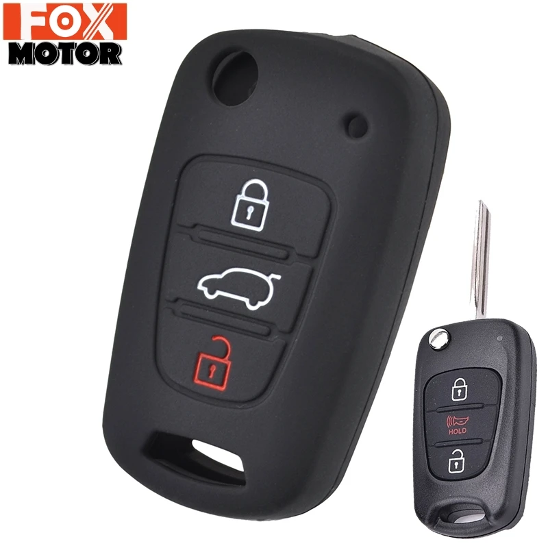 3 Кнопка силикона автомобиля дистанционного ключа Fob крышка чехол для Kia Soul Solaris Rio