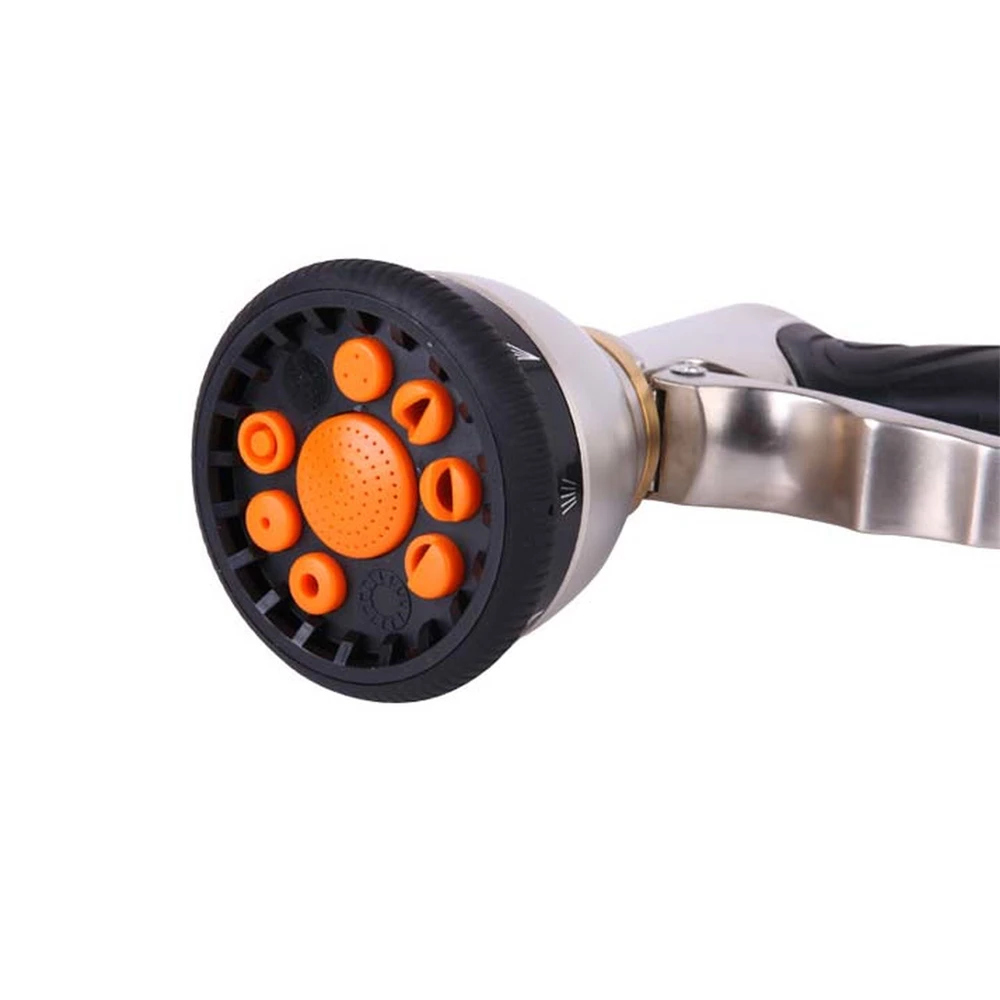 Новое металлическое триггерное сопло для садовой воды 9 функций с передним