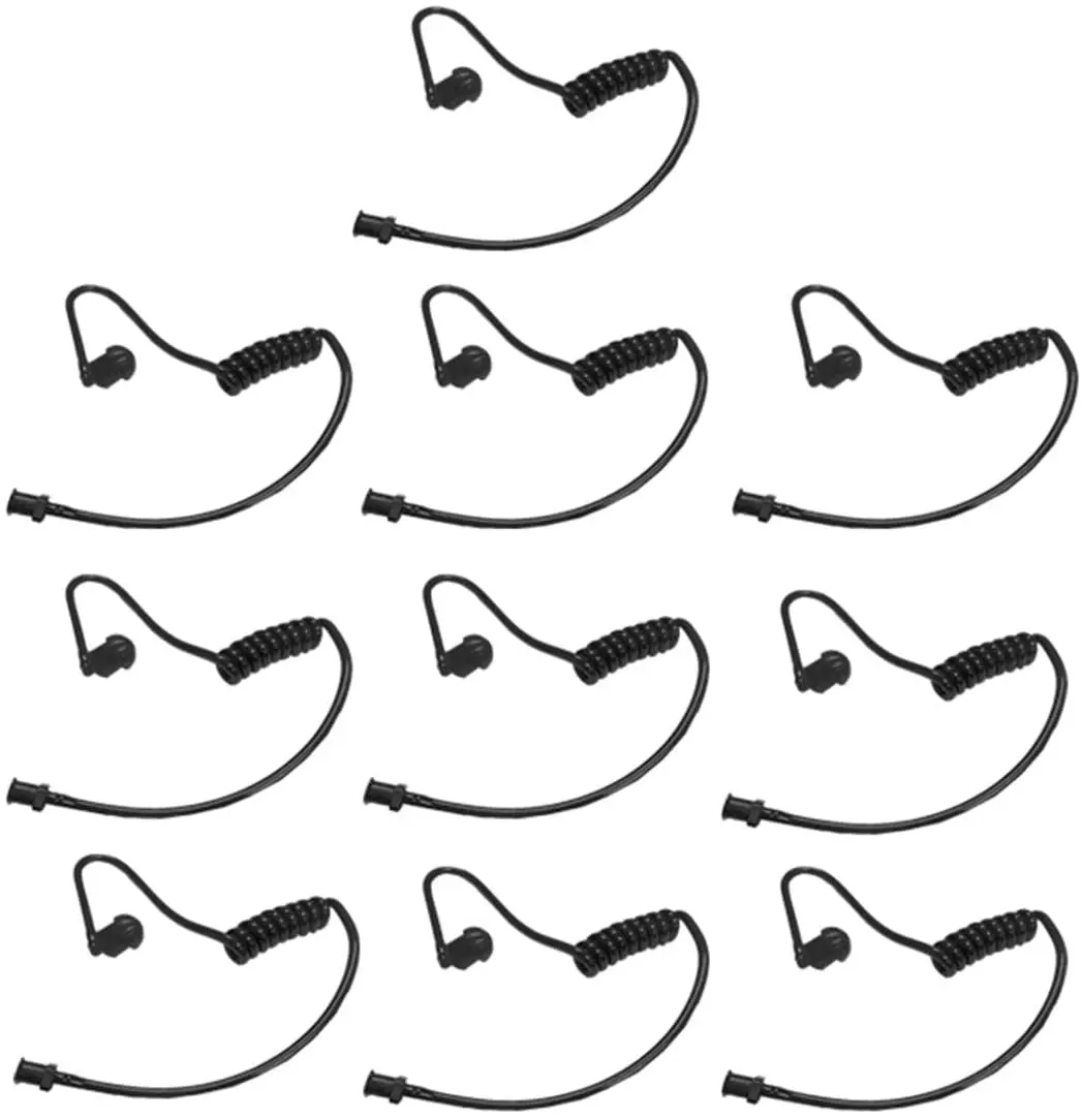 

Комплект из 10 черных сменных акустических трубок Radioman в стиле ФБР для двусторонней радиосвязи, гарнитуры из ПВХ