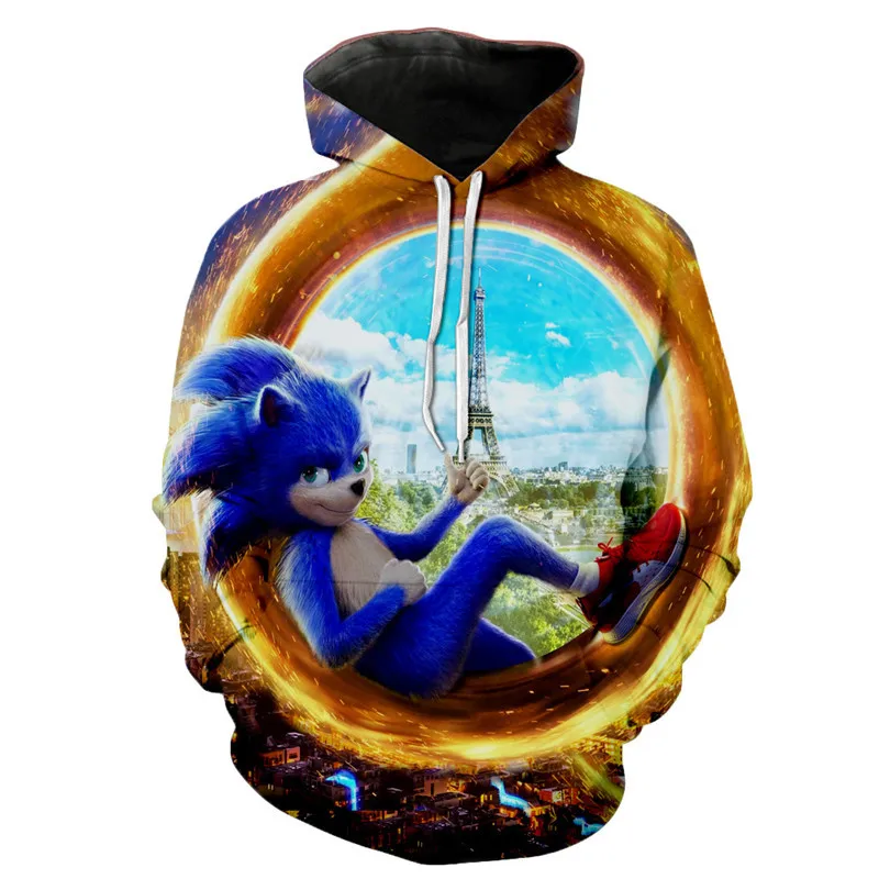 picture color Sonic 3D Модный пуловер худи Повседневный свитер с длинными рукавами одежда для мальчиков и девочек с объемным рисунком тонкое пальто с героями мультфильмов для родителей и детей - Цвет: picture color