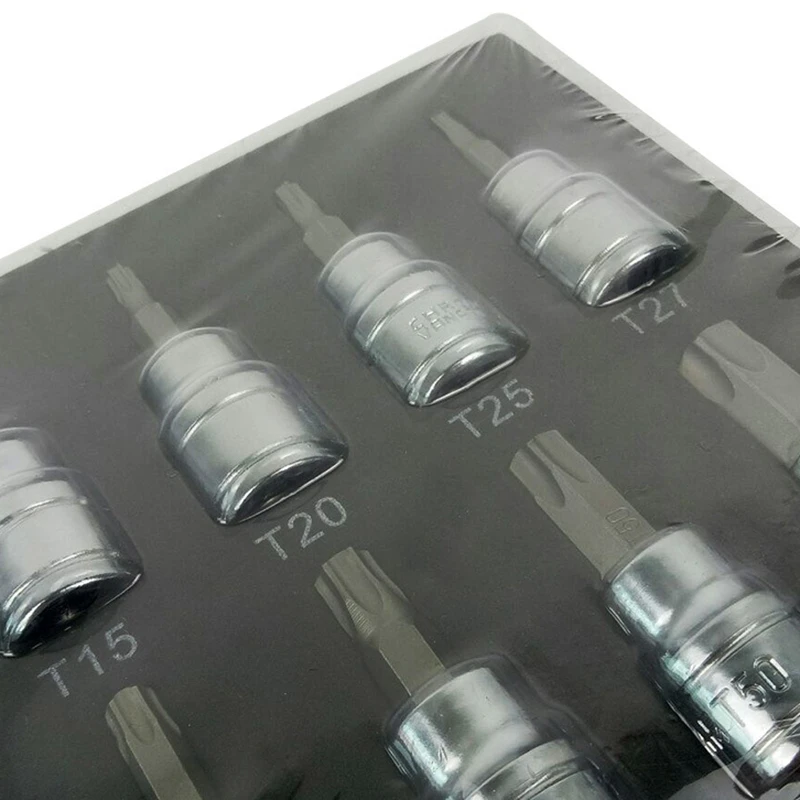 

3/8 inch Drive Socket Hexagon Key Drill Set Chrome Vanadium Steel Pressure Batch Sleeve Tool Set Socket Set H2-H10 Drill Socket