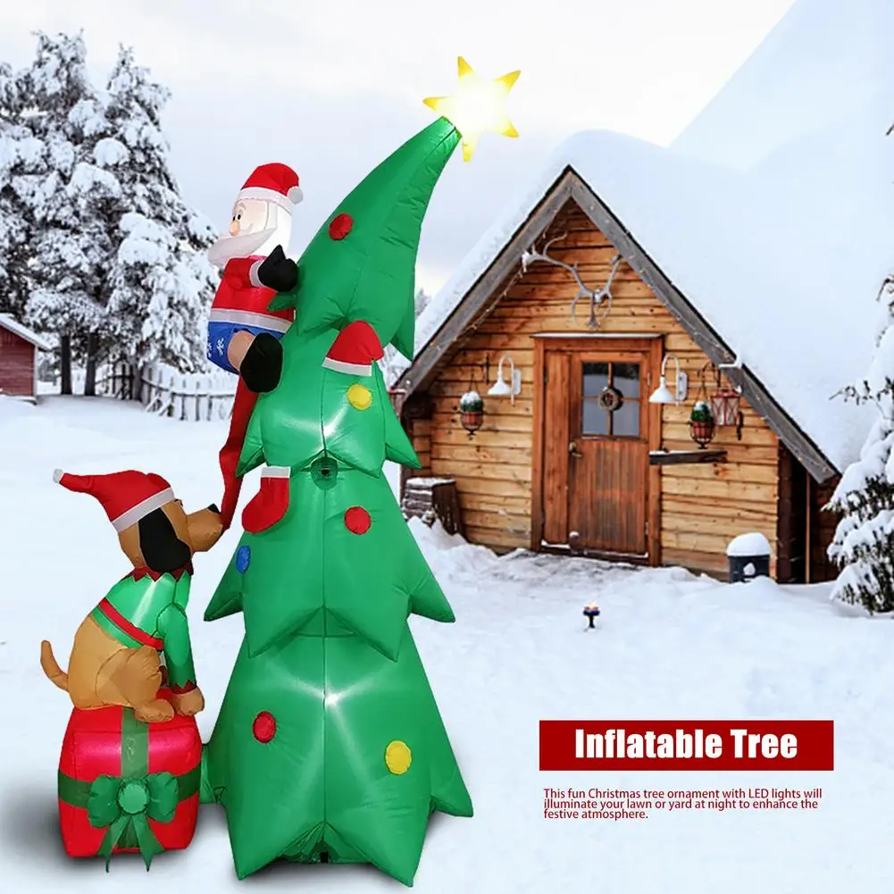 

Надувная Рождественская елка, Санта-Клаус, альпинистская елка со светодиодсветильник кой, Рождественское украшение для дома, улицы, двора, ...