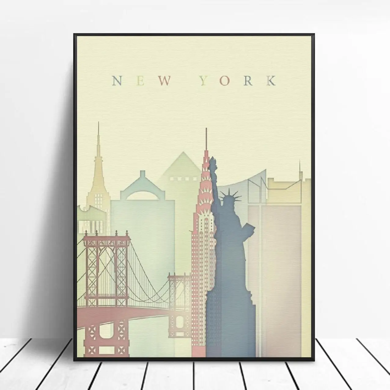 Настенный плакат New York NYC Skyline рисунок на холсте Современное украшение для спальни