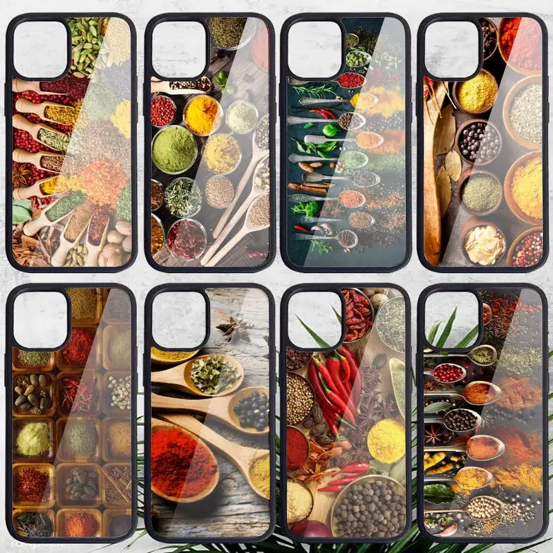 

Spices Seasoning Cooking Chef Phone Case PC for iPhone 11 12 pro XS MAX 8 7 6 6S Plus X 5S SE 2020 XR