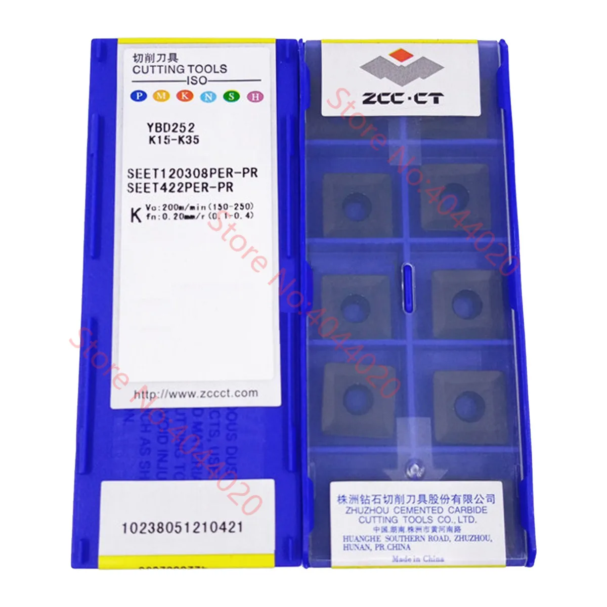 SEET120308PER-PM YBD252/SEET120308PER-PR YBD252 ZCC.CT Carbide Inserts 10Pcs CNC Lathe Tools