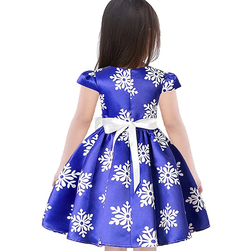 Рождественское платье для маленьких девочек праздничное принцессы с принтом