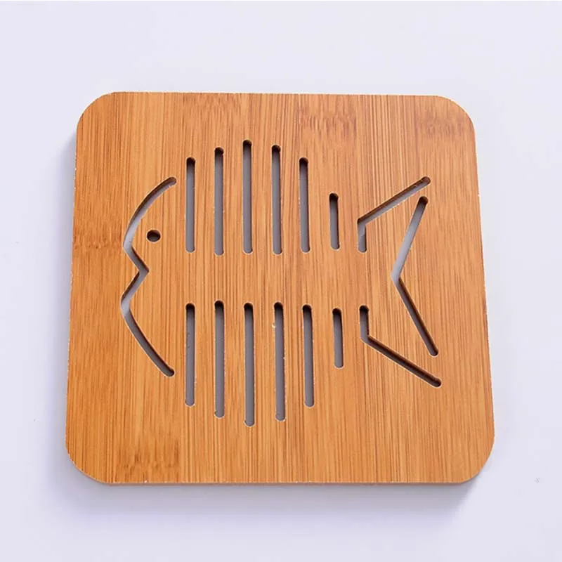 Деревянный кухонный коврик нескользящий теплоизоляционный подставка под чашки