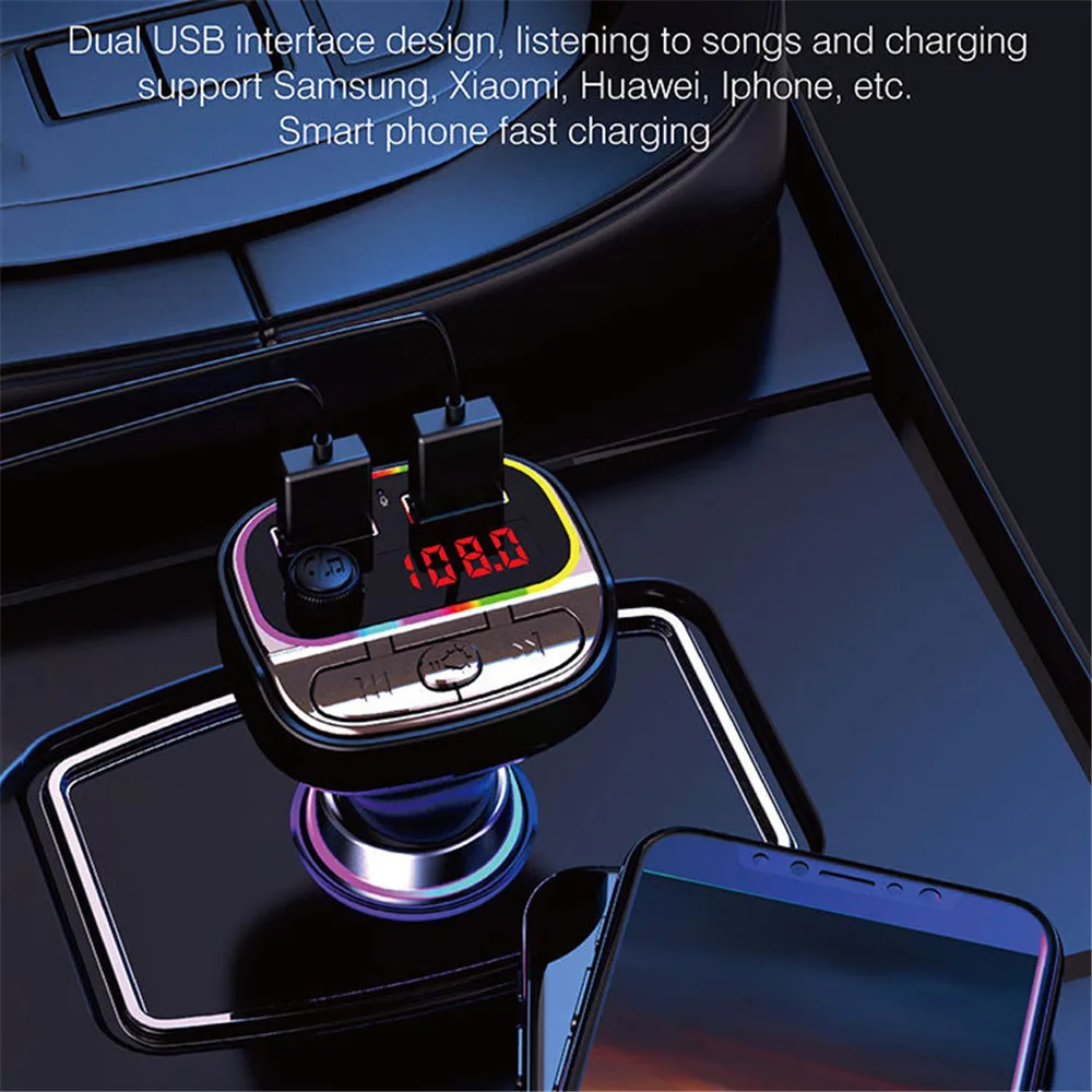 kebidumei car bluetooth 5 0 fm transmitter 3 1a fast charger car mp3 player music handsfree modulator with tf u auto accessories free global shipping