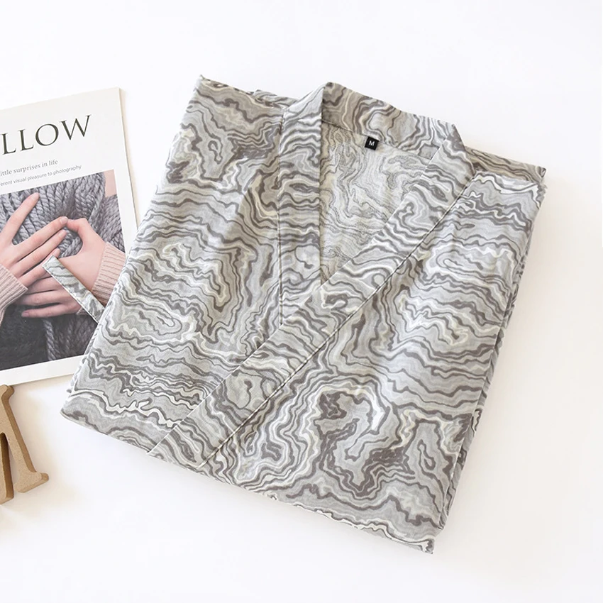 Традиционная японская Пижама свободный стиль одежда для пары женская и мужская