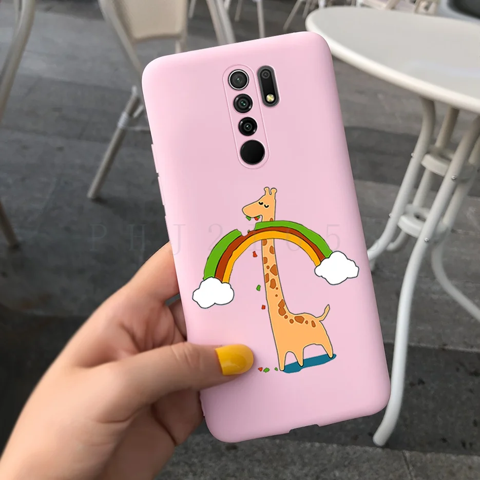 Чехол-накладка для Xiaomi Redmi 9 ТПУ противоударный с изображением карамельных цветов
