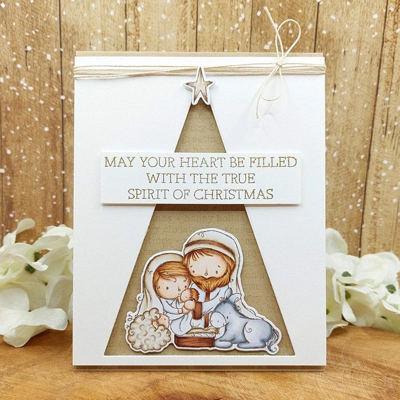 Штамп для скрапбукинга прозрачный с рождественскими поздравлениями