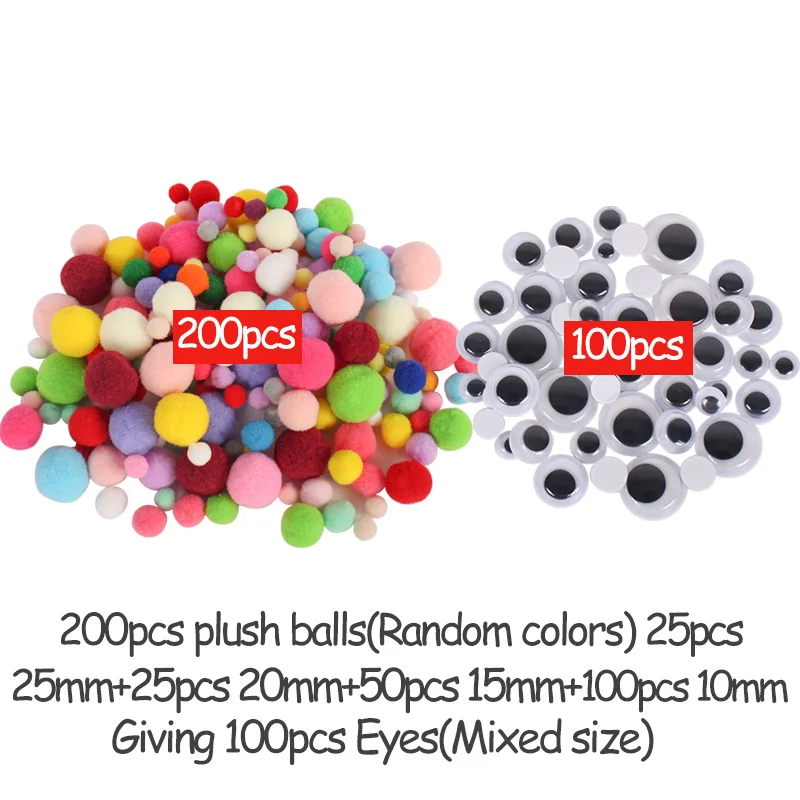 Style 1 Помпоны/шенилловая проволока/Googly Eyes DIY детские игрушки ручной работы украшения для домашнего праздника бесплатно подарок 020004033 - Цвет: Style 1