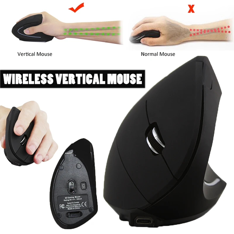

Мышь компьютерная беспроводная эргономичная, 2,4 ГГц, USB 2,0