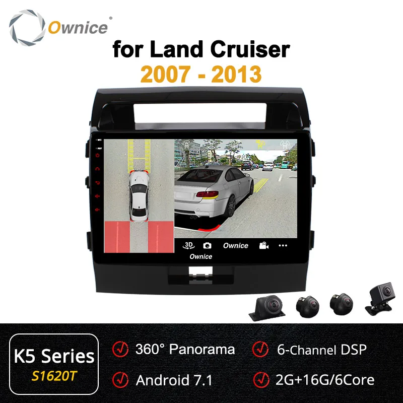 Ownice Android 9,0 автомобильный DVD Navi gps плеер для Toyota land Cruiser 200 2007 2008 2009 2010 2011 2012 2013 k3 k5 k6 DSP 4G SPDIF - Цвет: S1620 K5