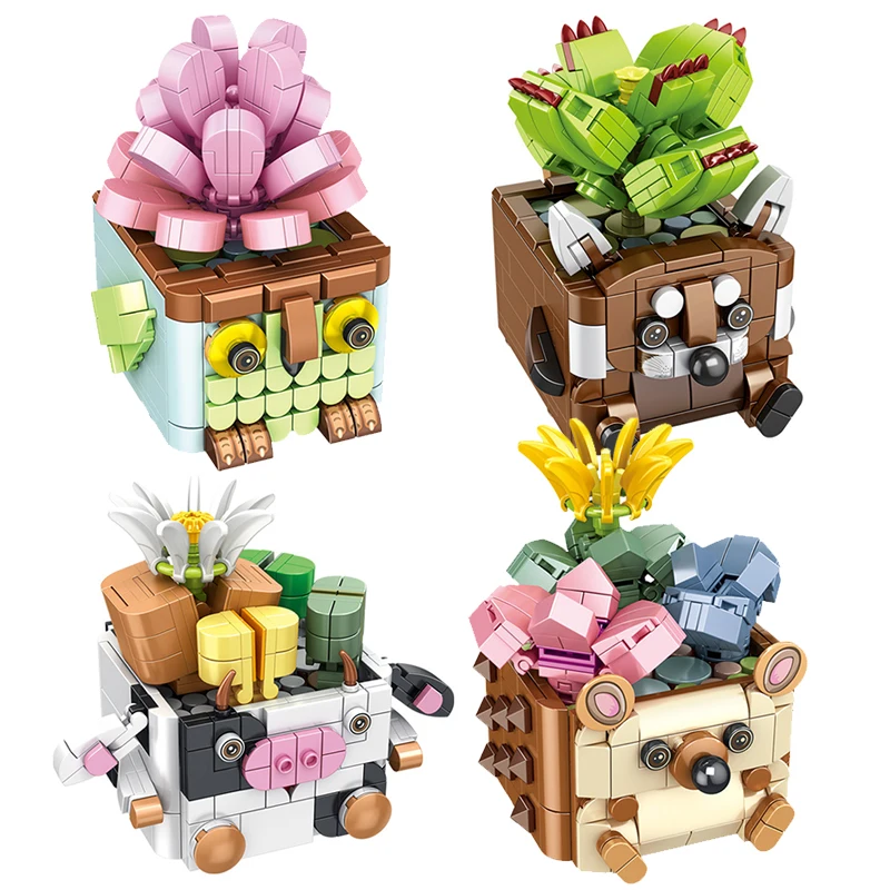 

4 шт., Детский конструктор «цветы»