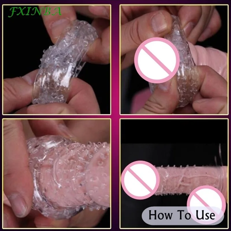 Расширитель для пениса FXINBA многоразовый презерватив с шипами увеличения мужской