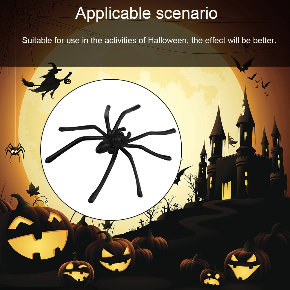 100 шт. пластиковые пауки для Хэллоуина | Дом и сад