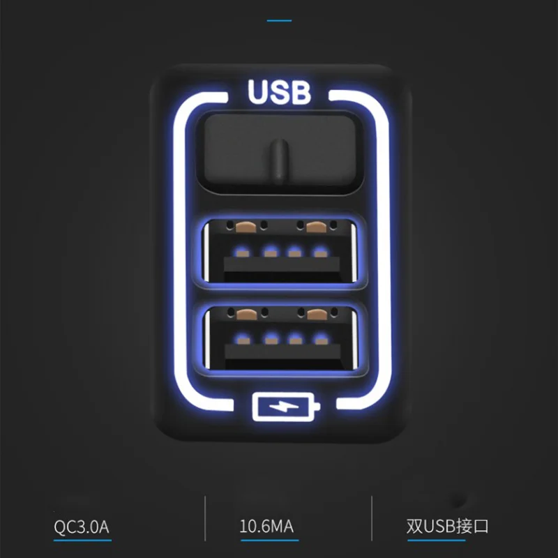 Car Dual USB Fast Charging Port 3.0A Panel Charger Adapter for Toyota corolla RAV4 Leivin |