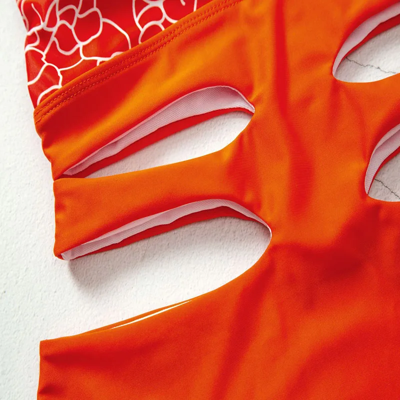 

Europe and the United States latest explosion models ladies bikini swimsuit print hollow waist sexy swimsuit bikini