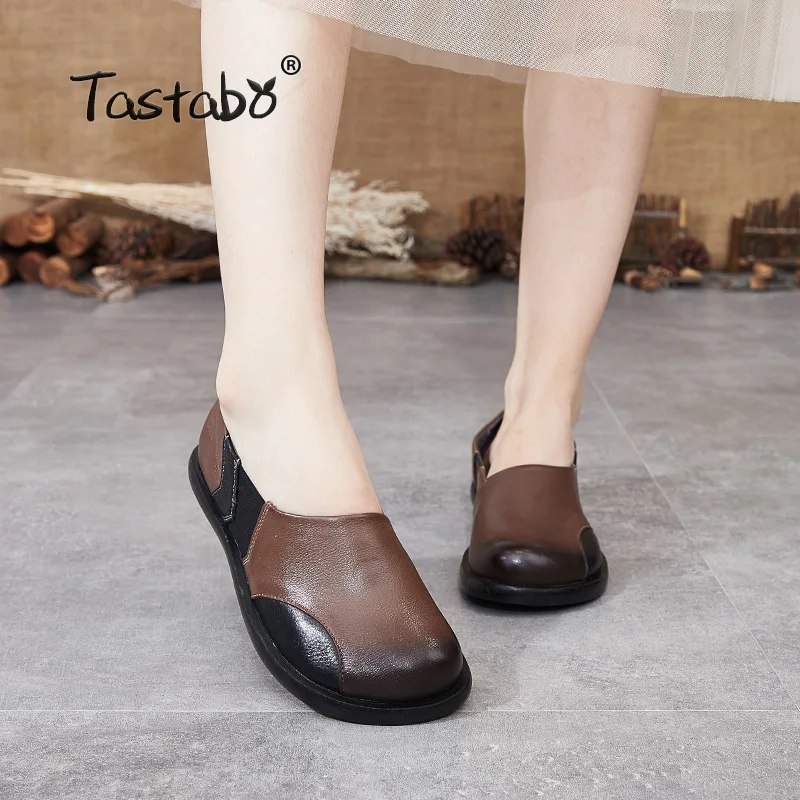 Женская обувь из натуральной кожи Tastabo винтажная ручной работы с мягкой подошвой