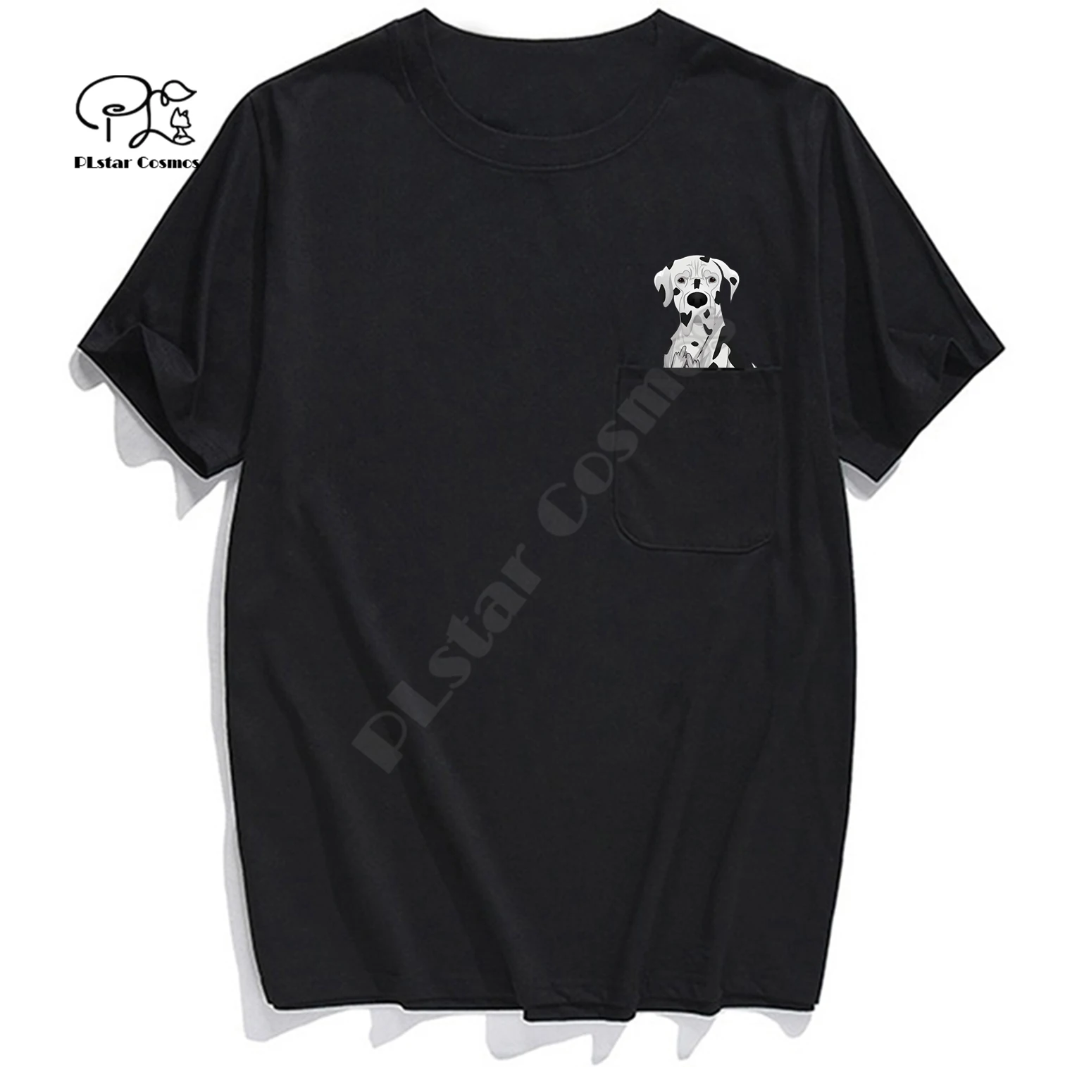 Футболка модная брендовая летняя с карманами забавная принтом собаки мужские и