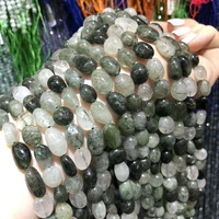 2021 new natural stone green hair crystal irregular shape bead jewelry gift making diy lady necklace bracelet size 8x10mm