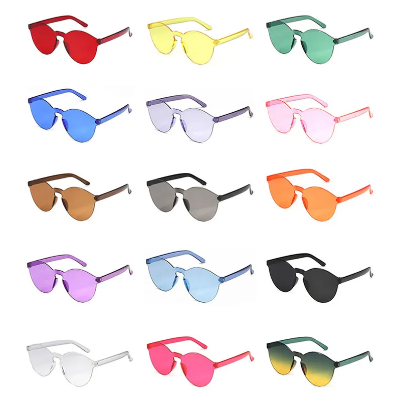 

Hot Rimless Sunglasses Women Fashion Round Ocean Candy Lens Shades Female Sun Glasses Girls Gafas De Sol UV400