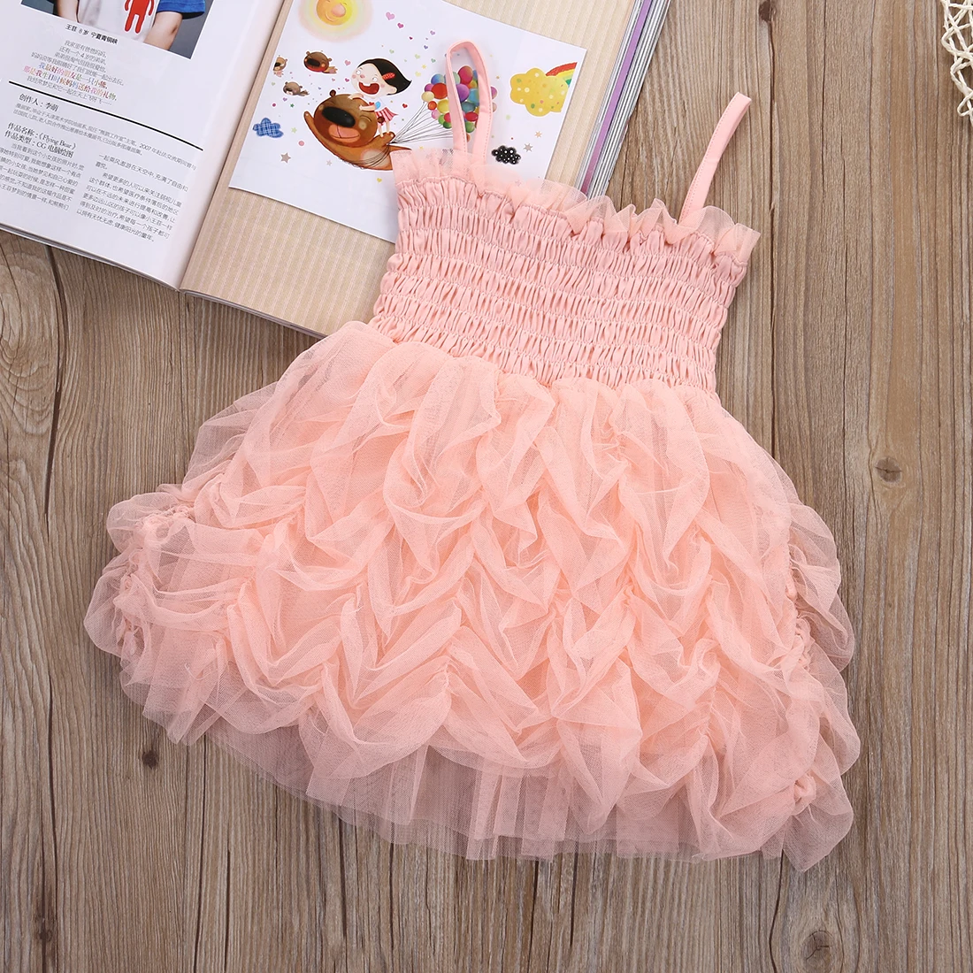 

Baby Girl Mini Summer Sling Tutu Pink Dress Princess Dress Fashion Chlidren Clothes 2020
