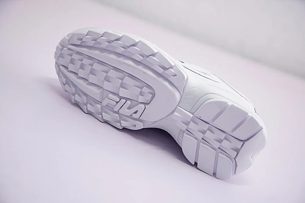 2019 Fila Kids Disruptor II 2 Женские кроссовки беговые увеличивающие рост белого цвета