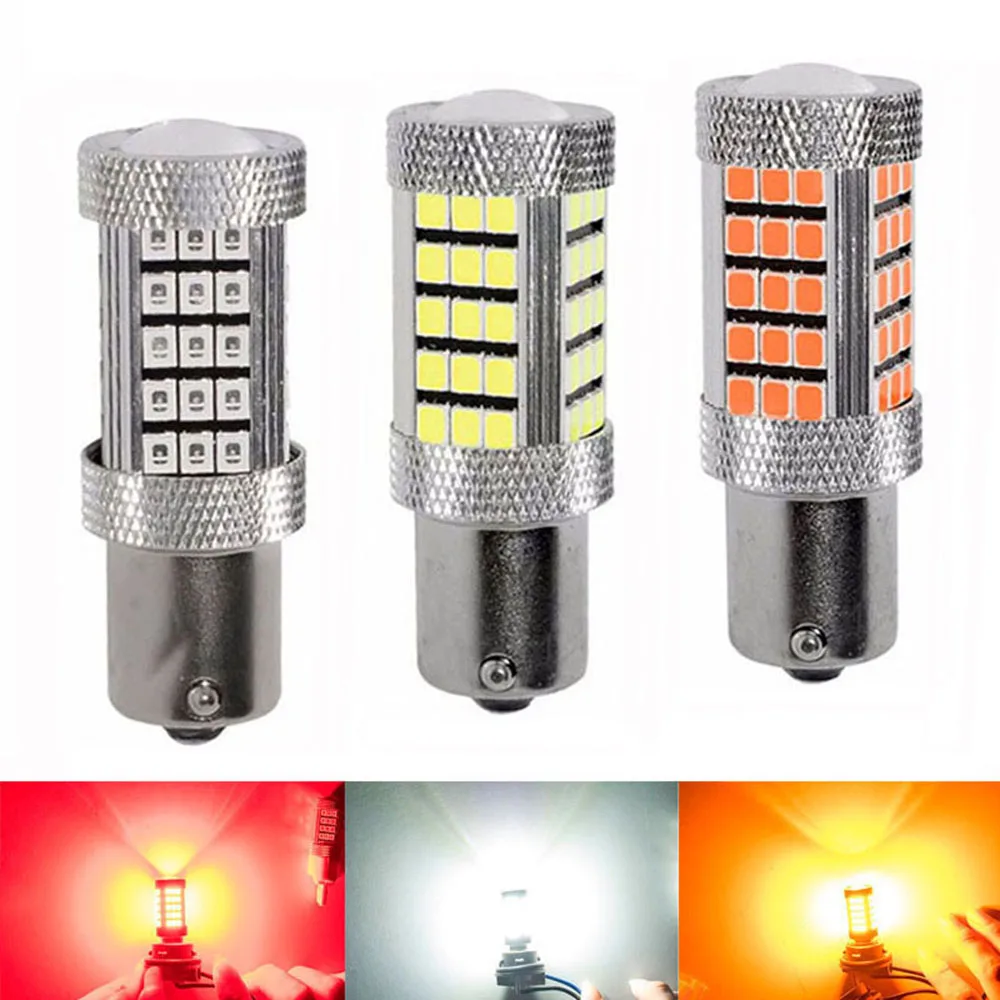 Автомобильная светодиодная лампа 1156 BA15S P21W BAU15S PY21W BAW15S PR21W BAY15S 2835 66SMD 12 В