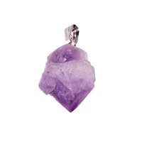 natural point stone pendants pendulum purple healing crystal chakra reiki beads random size free shipping