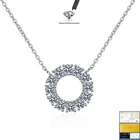 Ожерелье женское из серебра 0,3 пробы, настоящий Муассанит пробы, 100% карат