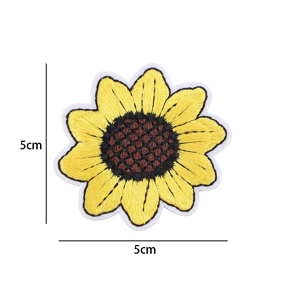 Подсолнух Дизайн Футболка вышитый патч странные вещи аппликация Железная На