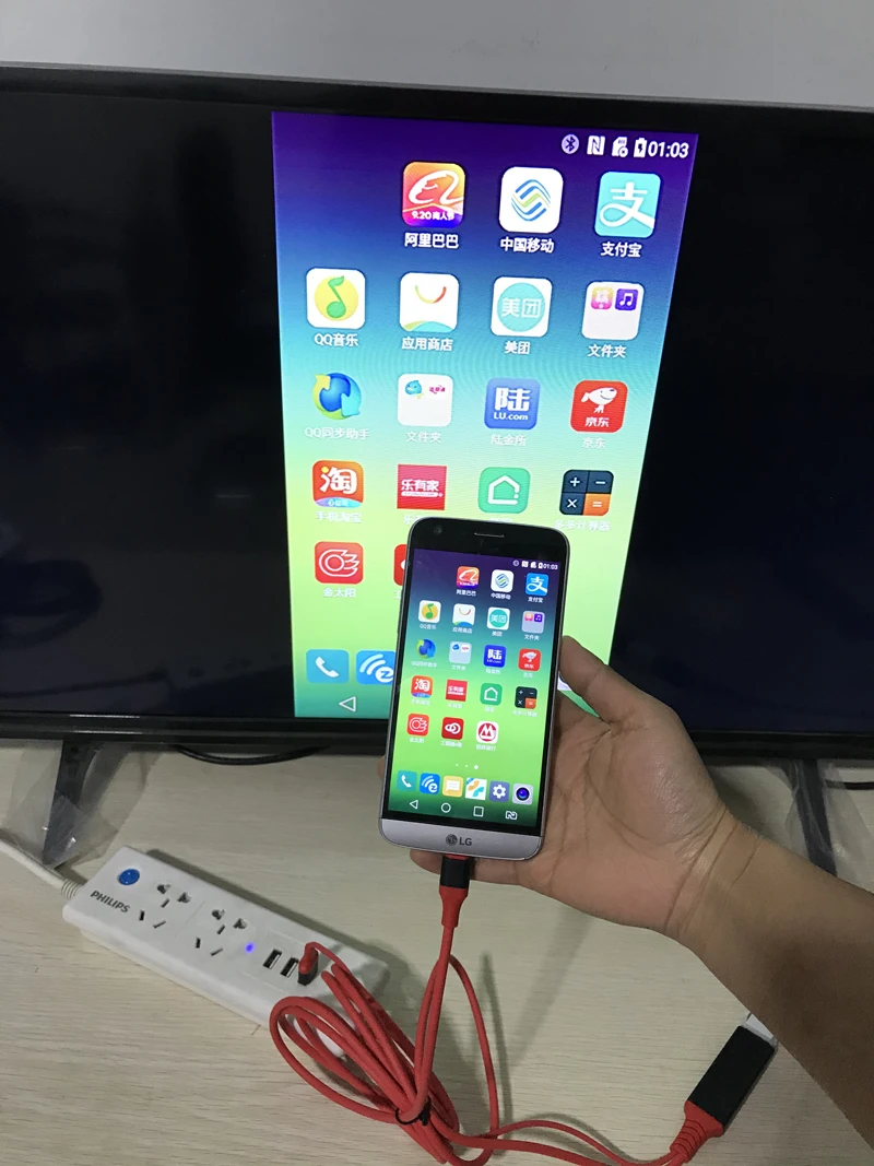 Адаптер для кабеля 4K 1080P HDMI совместимый с Type C телефона на ТВ USB видео конвертер
