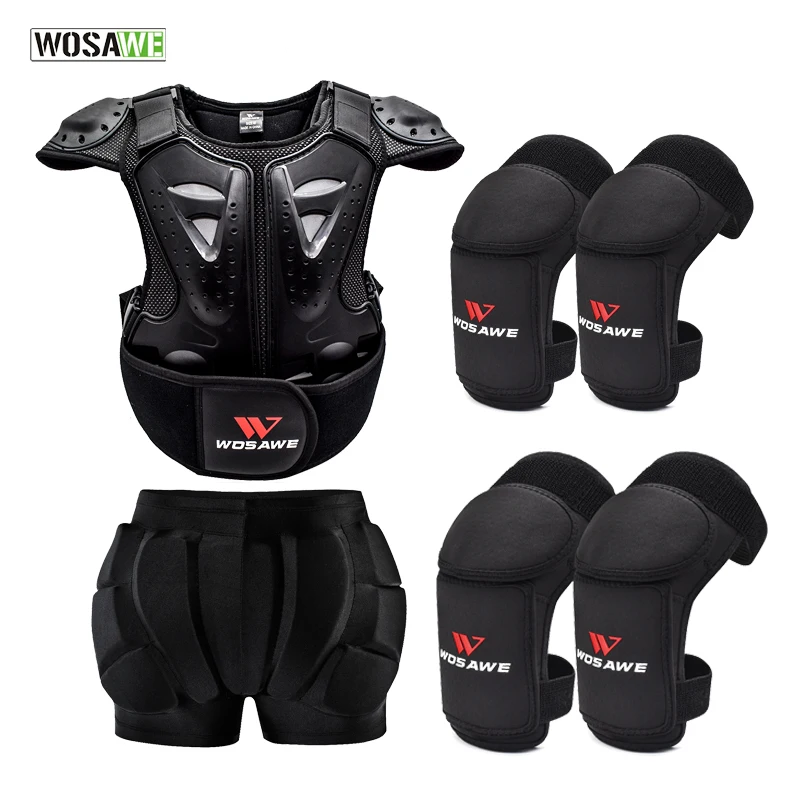 

WOSAWE Body Armor Youth Chest Protector Dirt Bike Motorcycle Motocross Racing Kids Hip Shorts Knee Elbow pads Protective Gear