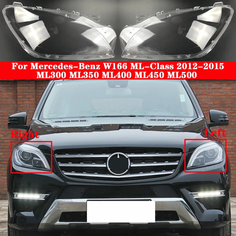 

Car Front Headlight Cover For Benz W166 ML-Class ML300 ML350 ML400 ML450 ML500 2012-2015 Headlamp Lampcover glass Lens Shell Cap