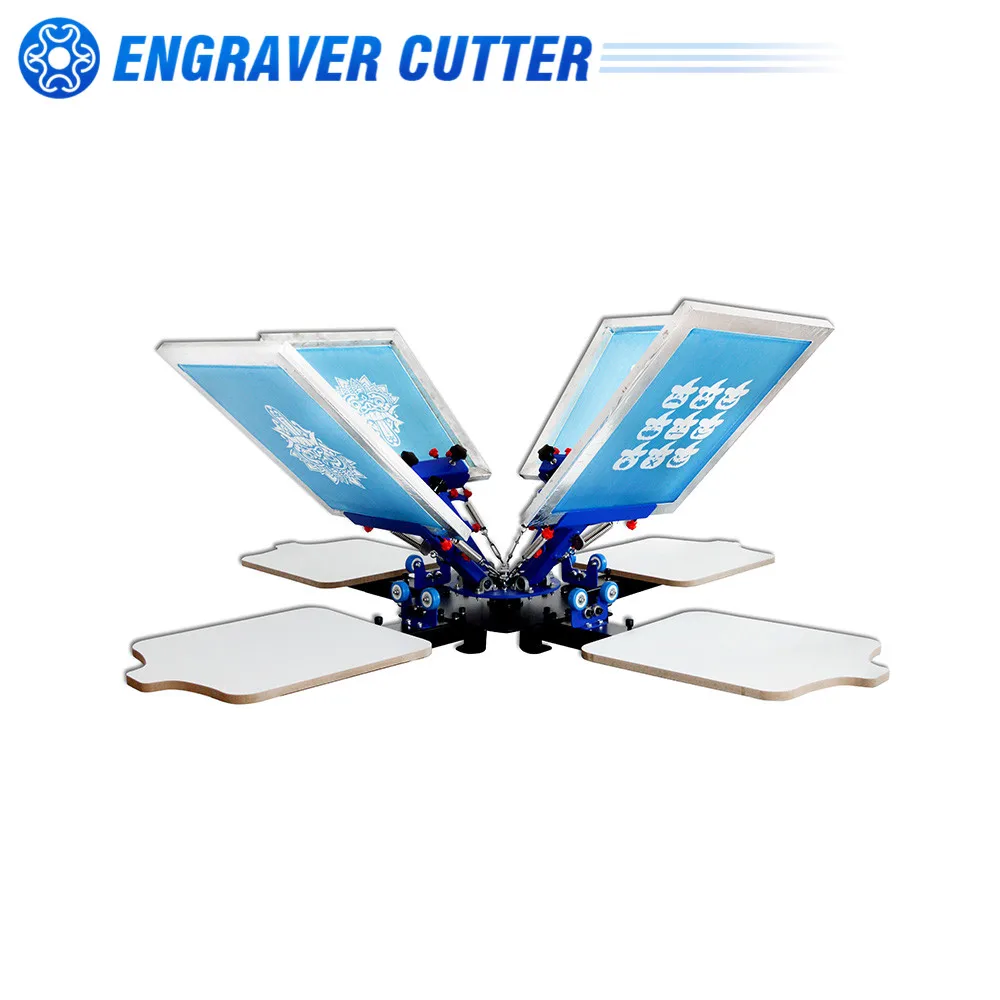 4 цвета станция микро регистрации шелкография печатная машина футболка принтер |