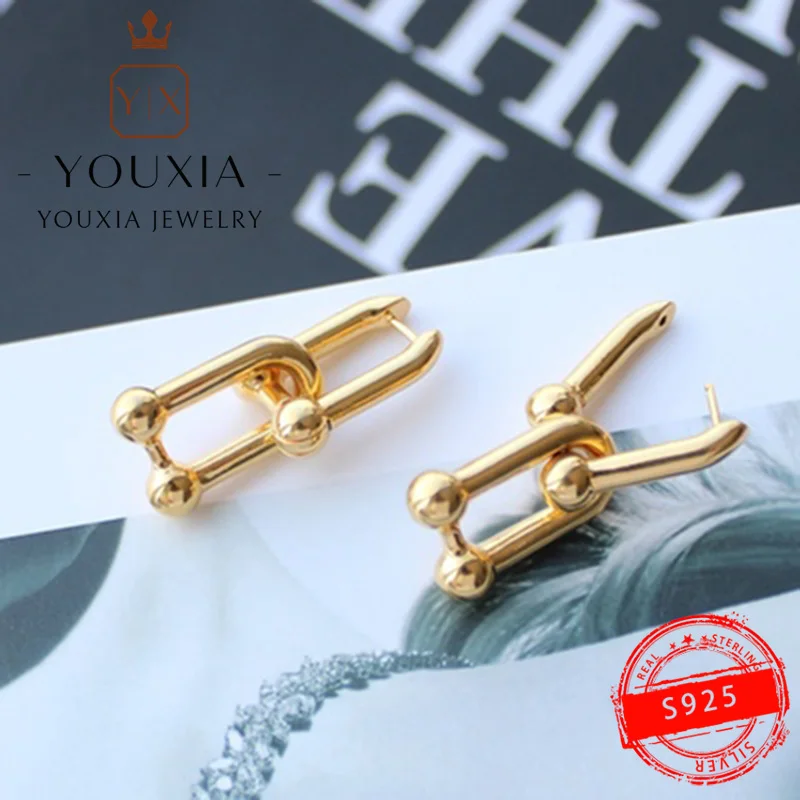 

1:1 925 Sterling Silver Custom Fashion U-shaped Exquisite Earrings