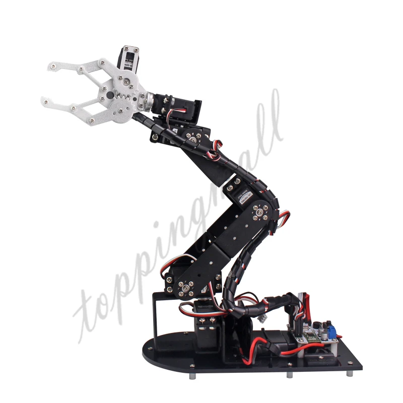 

Arduino Robot 6 DOF, алюминиевый Clamp Claw Mount Kit Механическая Роботизированная рукоятка & 6pcs Servos сирена в металлическом корпусе-Серебристый