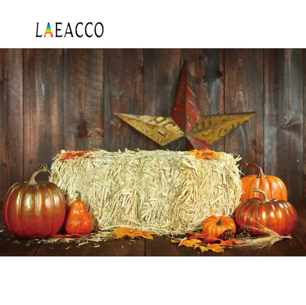 Laeacco осенний Сельский склад сено стек Тыква Новорожденные Портретные Фото фоны