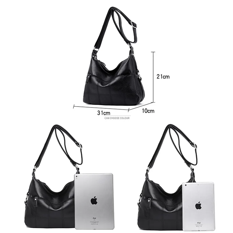 Женская сумка мессенджер из мягкой кожи с 2 карманами сумки известных брендов