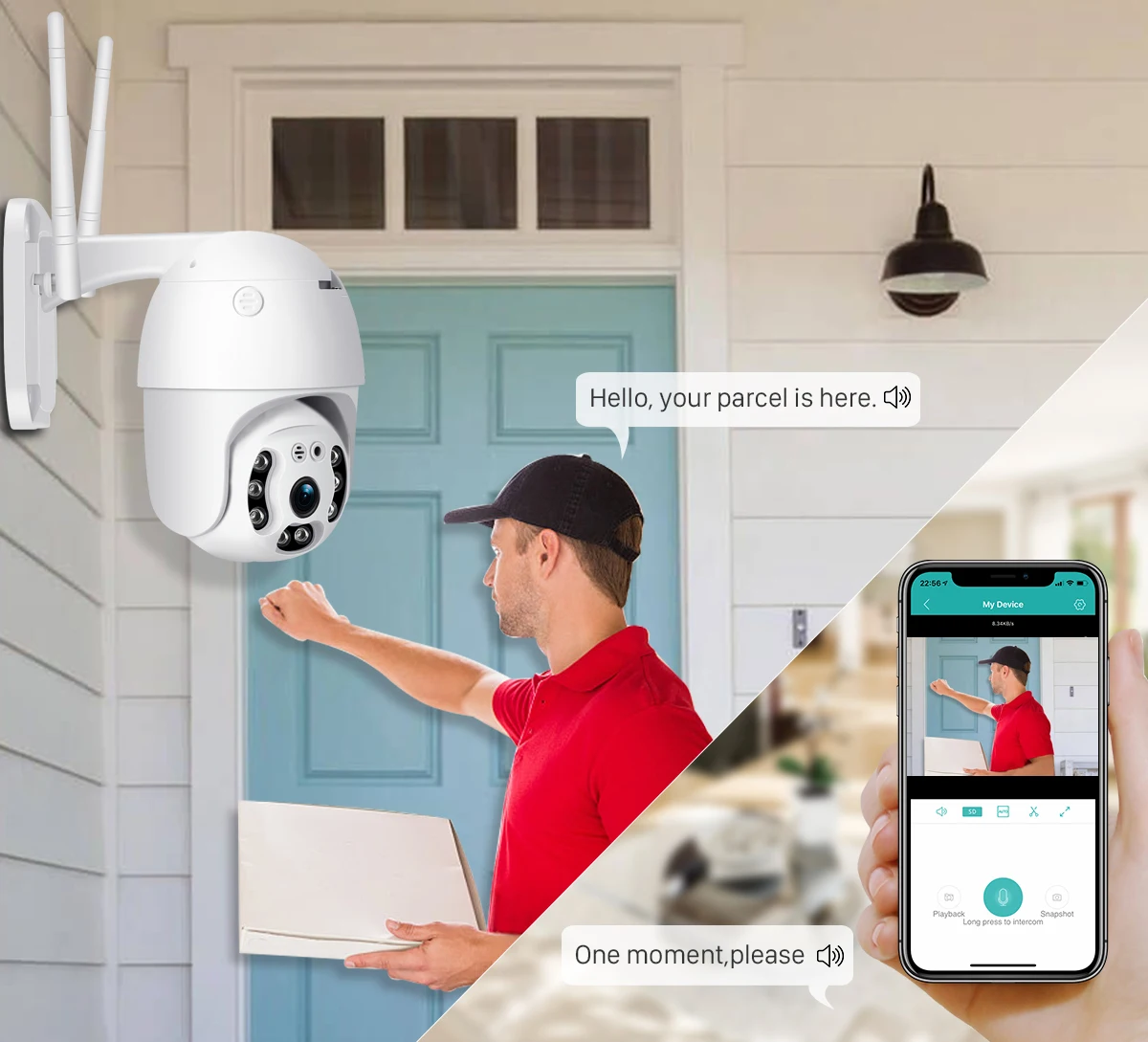BESDERSEC 1080P Wifi PTZ камера Humanoid обнаруживает Открытый IP66 Водонепроницаемая беспроводная IP камера 2MP Двухсторонняя связь Облачное хранилище iCSee