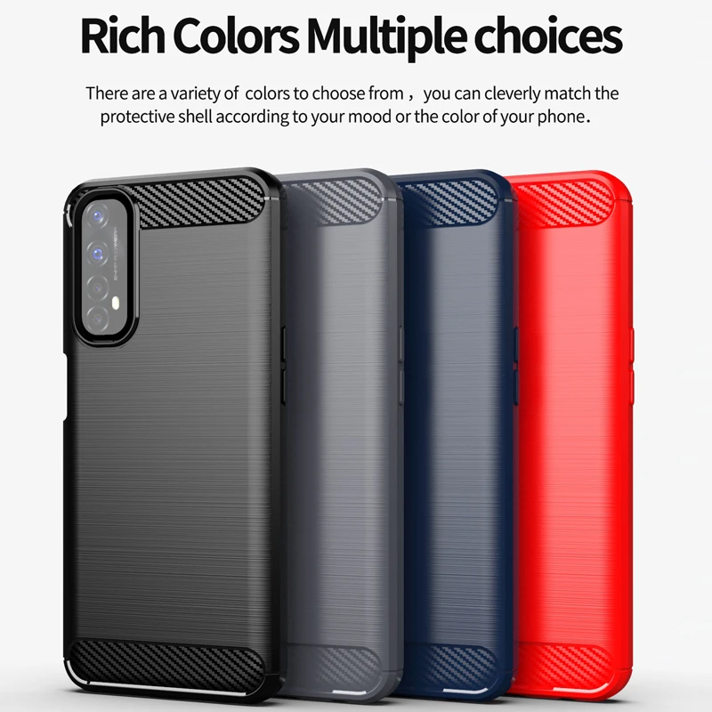 for realme narzo 30 case fiber carbon shockproof armor silicone bumper cover for realme narzo 30 case for realme narzo 30 4g free global shipping
