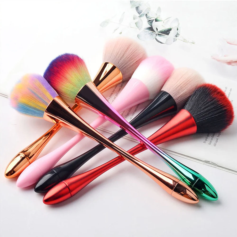 

1pc Nail Brush Makeup Brush Powder Pink Rainbow Golden Professional Brushes for Makeup Nail Art Manicure Dust Cleaning