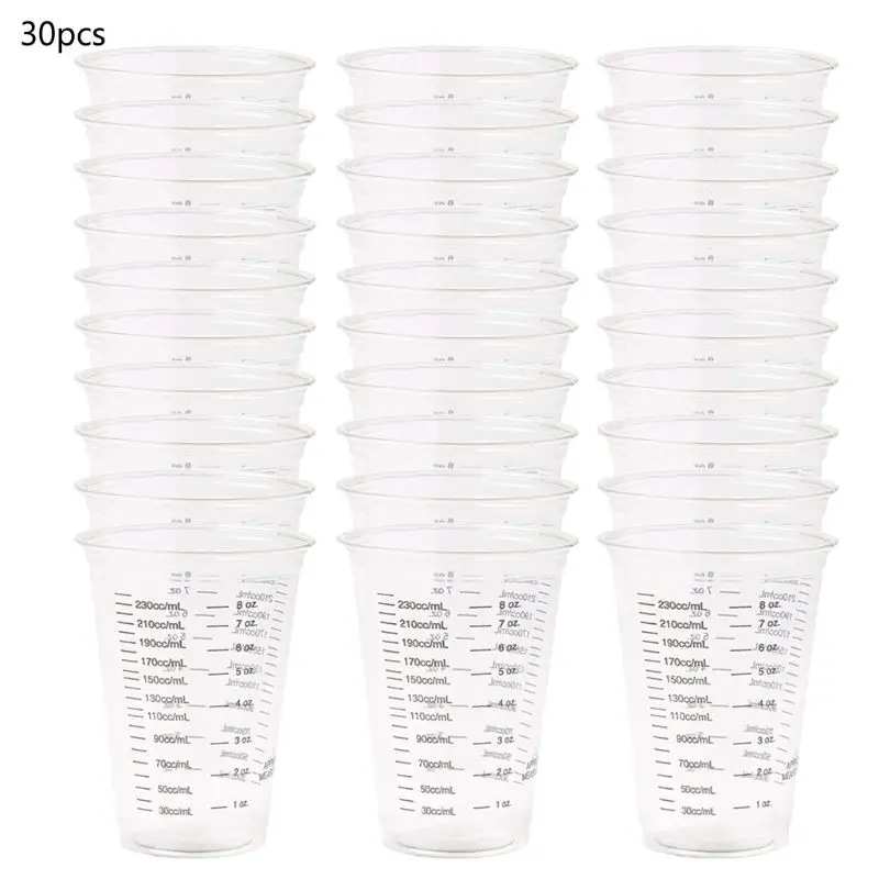 

Disposable Measuring Cups for Resin 8oz Epoxy Resin Clear Plastic Measuring Cups 85LB