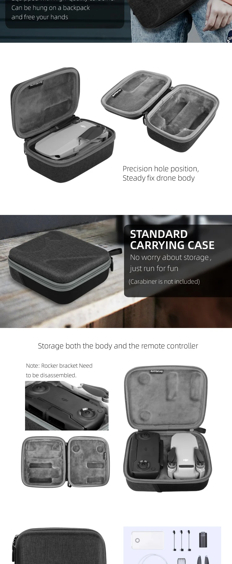 Sunnylife Защитная сумка для хранения Чехол для DJI Mavic Mini Drone пульт дистанционного управления аксессуары