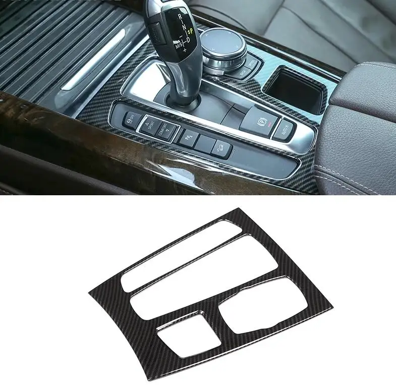 

Carbon Fiber Style Interior Mouldings Center Gear Shift Buttons Switch Panel Cover Frame Trim For BMW X5 X6 F15 F16 2015-2017